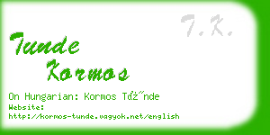 tunde kormos business card